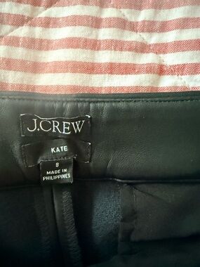 J. Crew Black Faux Leather Kate Pant